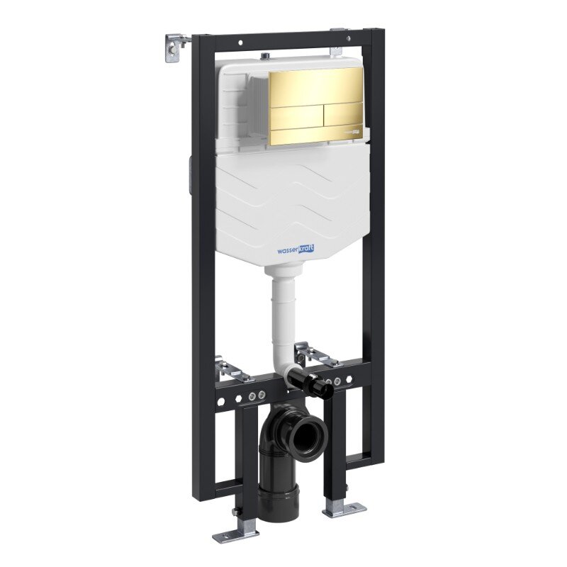 Изображение товара Инсталляция для унитаза WasserKraft Vils 56TLT.010.ME.PG04, механическая клавиша золото глянцевое