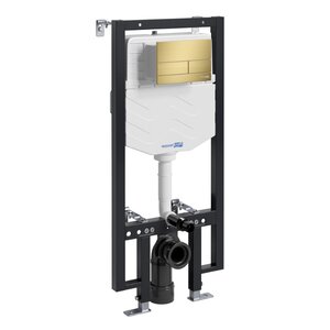 Изображение товара Инсталляция для унитаза WasserKraft Vils 56TLT.010 ME MG04 с механической кнопкой золото матовое