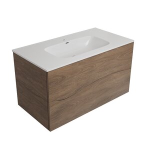 Изображение товара Тумба под раковину Allen Brau Glority 1.35001.NW, 90 см, подвесная, дуб антик