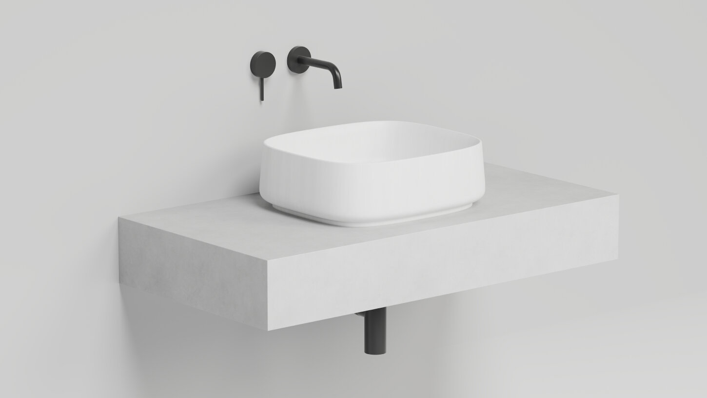 Изображение товара Раковина Salini Oriente Bowl 1109102MF, 45 см, из искусственного камня S-Sense, цвет белый матовый, покраска по RAL полностью