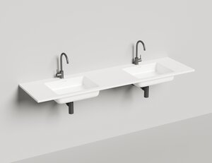 Изображение товара Раковина Salini Onda 1402202MF, 180 см, из искусственного камня S-Stone, цвет белый матовый, покраска по RAL полностью