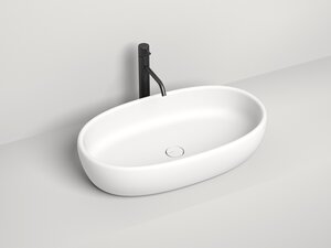 Изображение товара Раковина Salini Luce 110721MF из искусственного камня белая матовая угловая 70 см