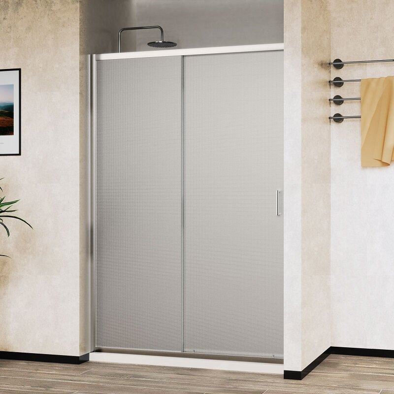 Изображение товара Душевая дверь Vincea City VDS-5CT130MT 130 см раздвижная текстурное стекло хром