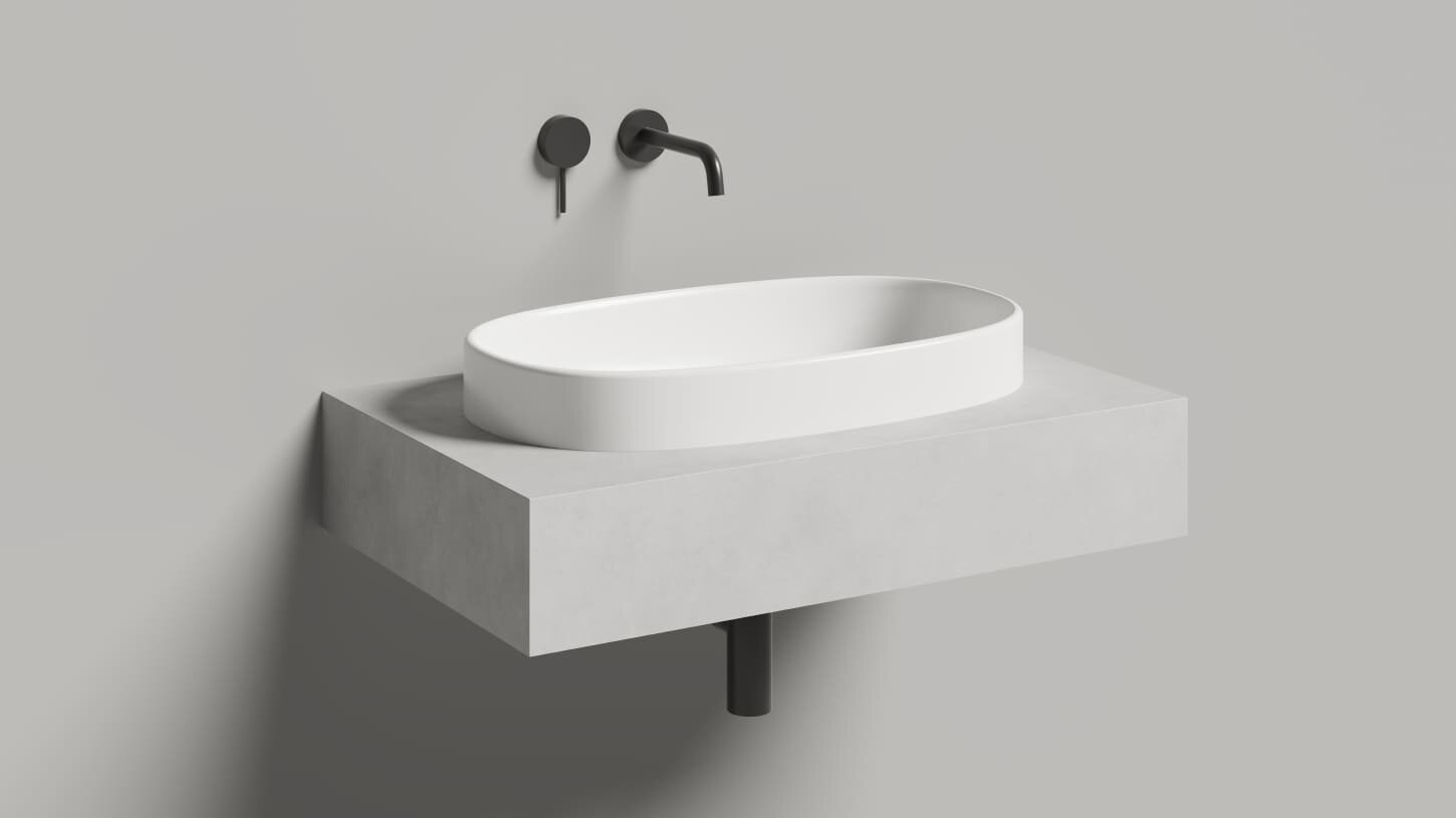 Изображение товара Раковина Salini Greca 1803201MF, 65 см, из искусственного камня S-Stone, цвет белый матовый, покраска по RAL полностью