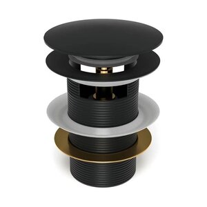 Изображение товара Донный клапан Maretti AC19Z12560 с переливом автомат clik-clack черный матовый