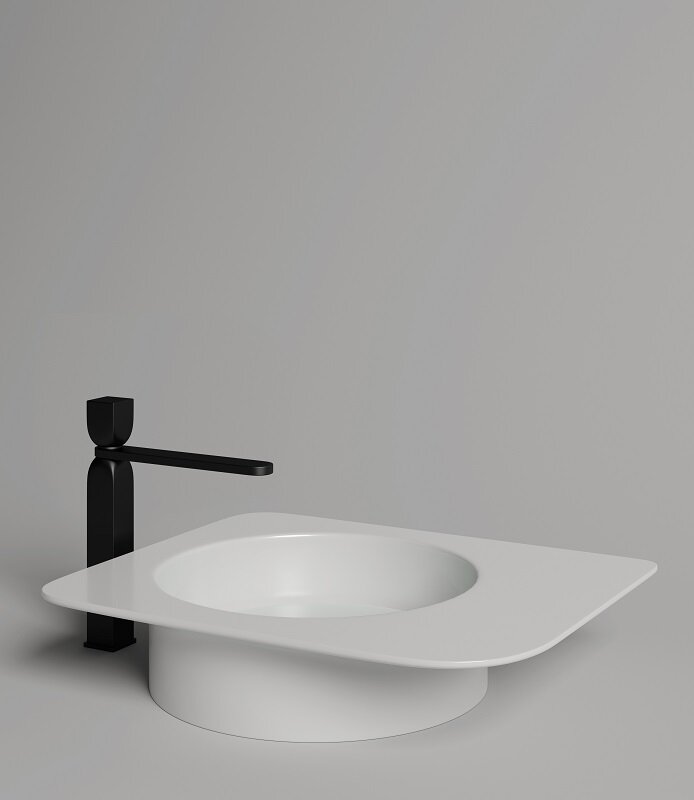 Изображение товара Раковина Salini Ninfea 110521MF, 55 см, из искусственного камня S-Stone, цвет белый матовый, покраска по RAL полностью