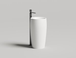 Изображение товара Раковина Salini Alda 130321MF, 50 см, из искусственного камня S-Stone, цвет белый матовый, покраска по RAL полностью