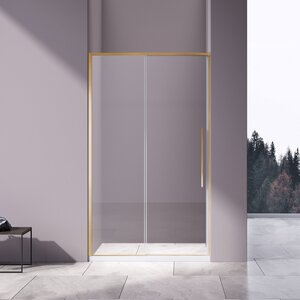 Изображение товара Душевая дверь Vincea Slim-N VDS-4SN120CLG, 120 см, стекло прозрачное, профиль золото брашированное
