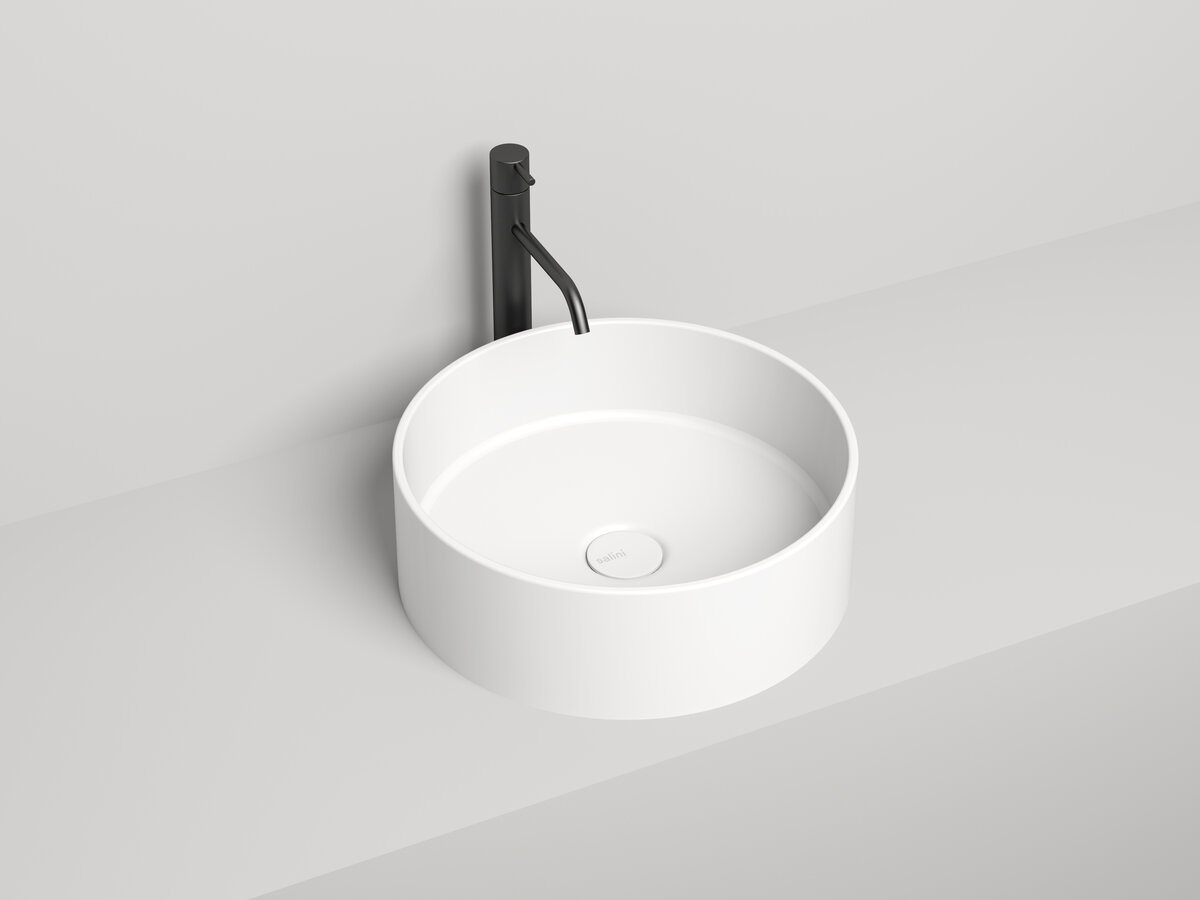 Изображение товара Раковина Salini Armonia 02, 130112GF, 45 см, из искусственного камня S-Sense, цвет белый глянцевый, покраска по RAL полностью