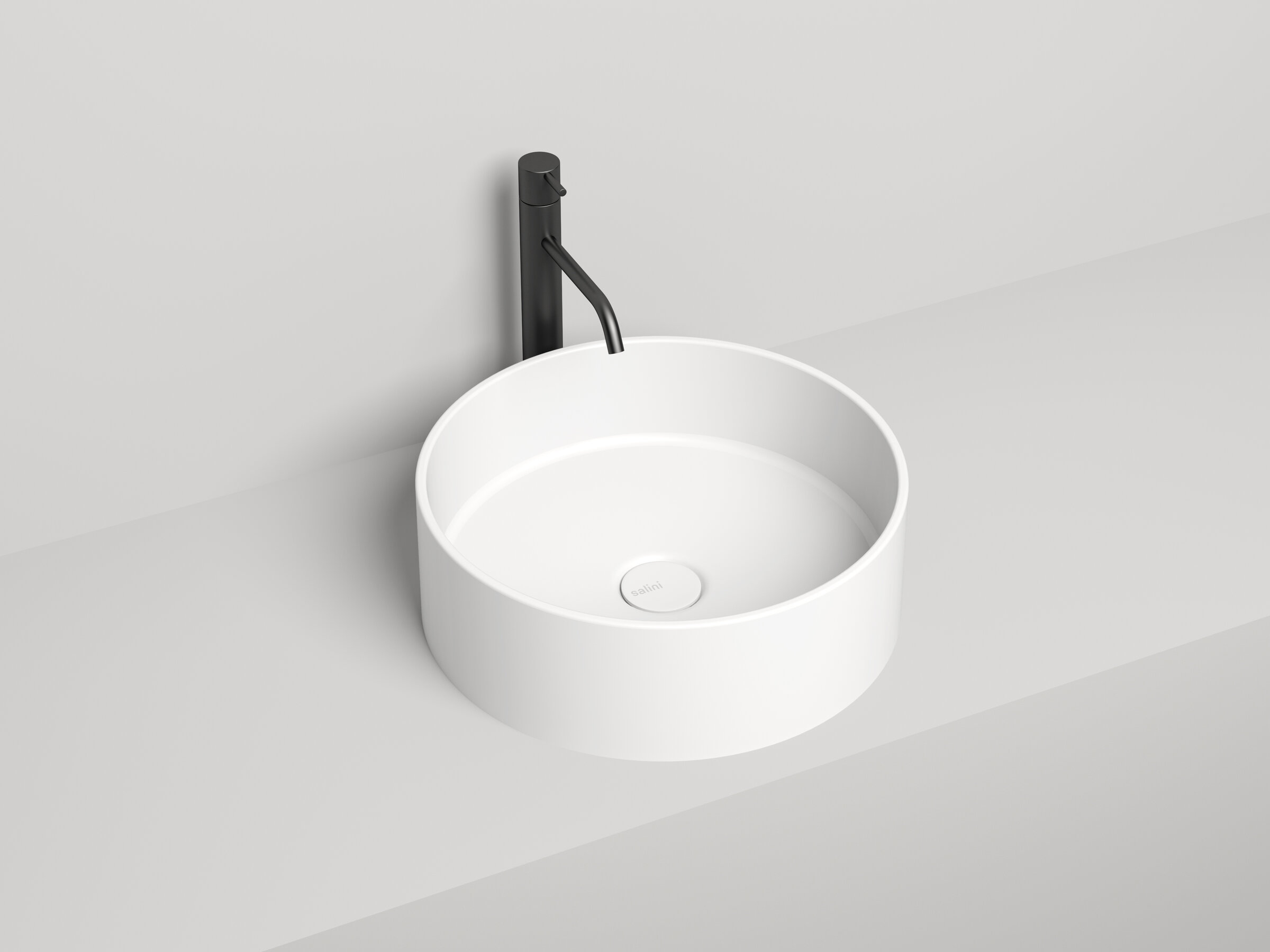 Изображение товара Раковина Salini Armonia 02 45 см из искусственного камня белая глянцевая