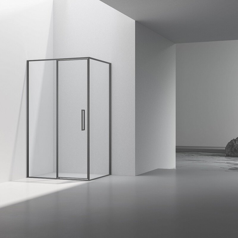 Изображение товара Душевой уголок Vincea Slim VSR-4SLP9012CLGM 120x90 см, прозрачное стекло, алюминиевый профиль ворон