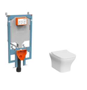 Изображение товара Инсталляция VitrA с унитазом Zentrum Square, крышка микролифт, без клавиши, комплект