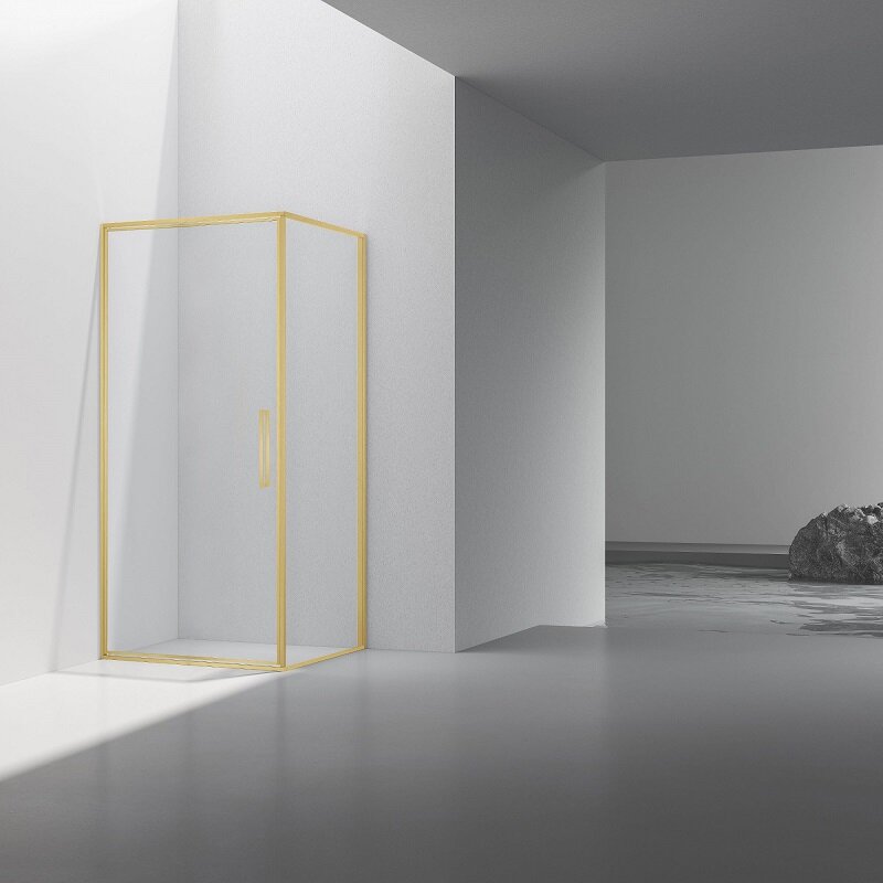 Изображение товара Душевой уголок Vincea Slim VSR-4SLP9010CLG 100x90 см с прозрачным стеклом и золотым профилем