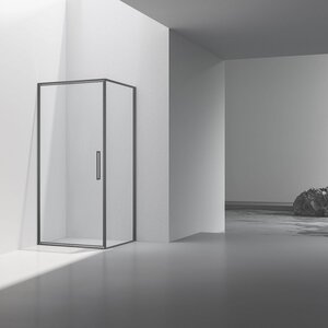 Изображение товара Душевой уголок Vincea Slim VSR-4SLP9010CLGM, 90 x 100 см, стекло прозрачное, профиль вороненая сталь