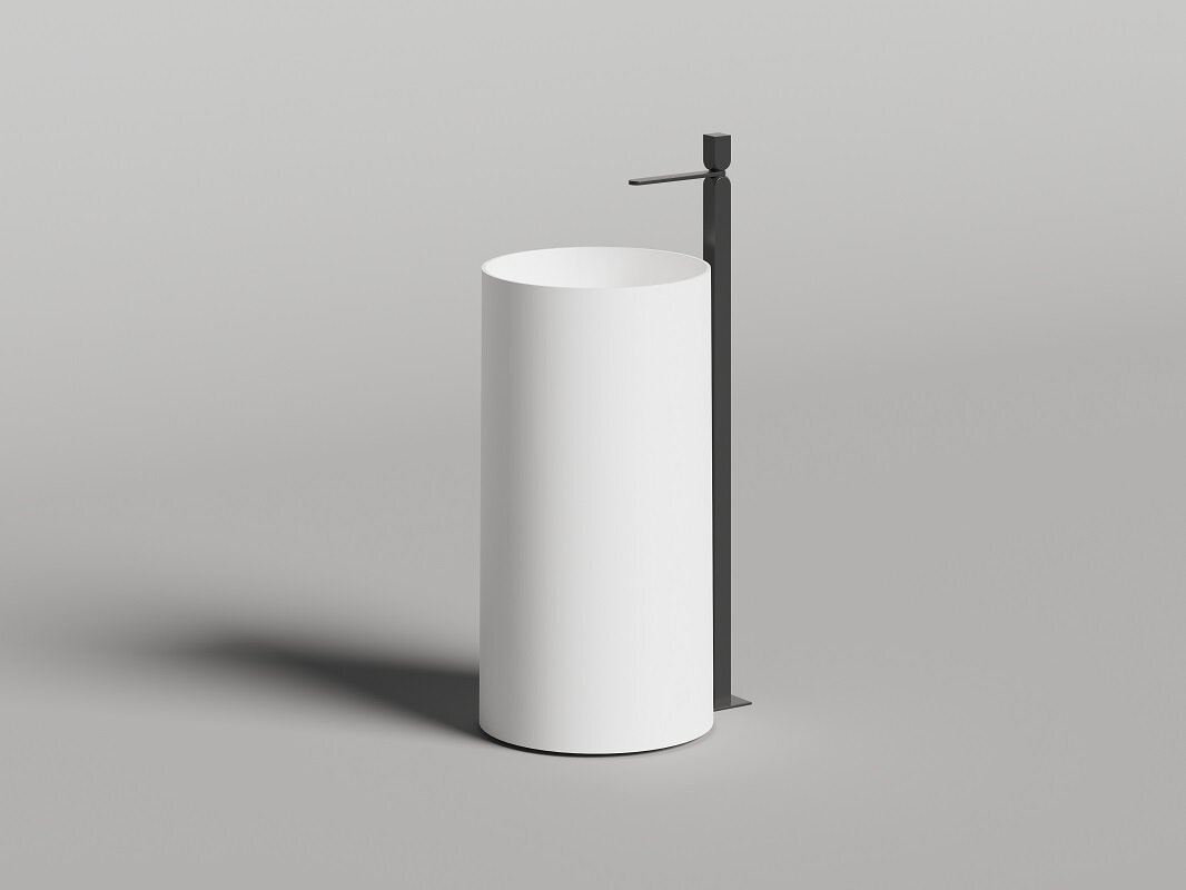 Изображение товара Раковина Salini Armonia Round 01, 130421MF, 50 см, из искусственного камня S-Stone, цвет белый матовый, покраска по RAL полностью