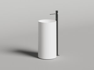 Изображение товара Раковина Salini Armonia Round 01, 130421MF, 50 см, из искусственного камня S-Stone, цвет белый матовый, покраска по RAL полностью