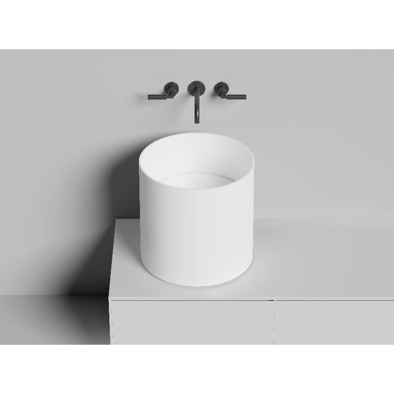 Изображение товара Раковина Salini Armonia Round 03, 45 см, белый матовый S-Stone