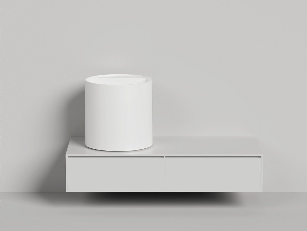 Изображение товара Раковина Salini Armonia Round Top 03, 130413TGF, 45 см, из искусственного камня S-Sense, цвет белый, покраска по RAL полностью