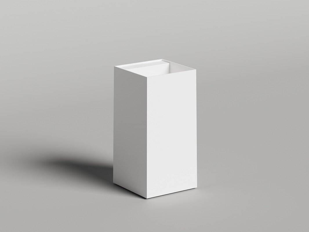 Изображение товара Раковина Salini Armonia Square Top 01, 130511TGF, 45 см, из искусственного камня S-Sense, цвет белый, покраска по RAL полностью