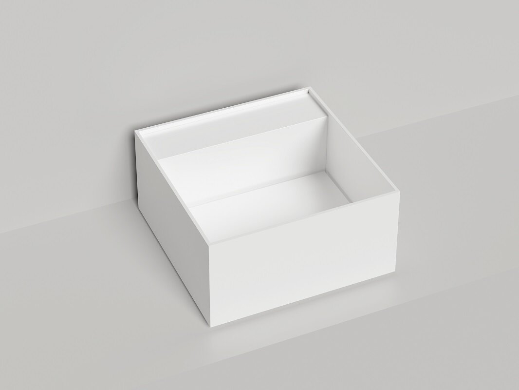 Изображение товара Раковина Salini Armonia Square Top 02, 130512TGF, 45 см, из искусственного камня S-Sense, цвет белый, покраска по RAL полностью