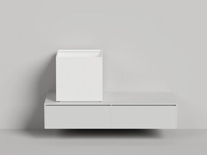 Изображение товара Раковина Salini Armonia Square Top 03, 130513TGF, 45 см, из искусственного камня S-Sense, цвет белый, покраска по RAL полностью