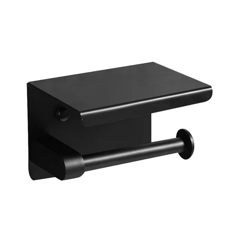 Изображение товара Держатель туалетной бумаги Maretti Project Black PB51P11, с полкой, черный матовый