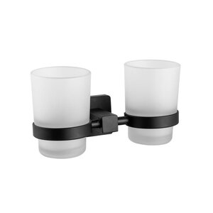 Изображение товара Двойной стакан для ванной комнаты Maretti Umbria Black UMB542P46 с держателем