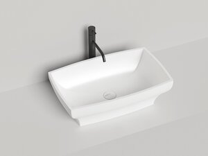 Изображение товара Раковина Salini Gloria 04, 1102104G, 60 см, из искусственного камня S-Sense, цвет белый глянцевый