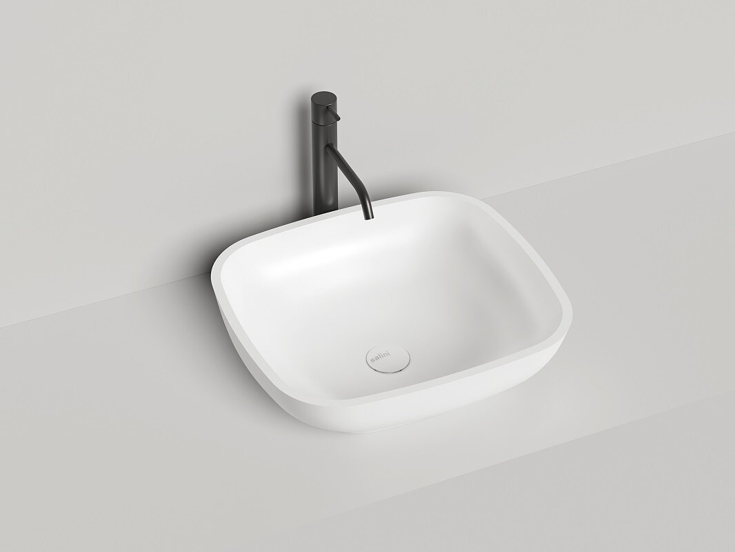 Изображение товара Раковина Salini Gloria 08, 1102208MF, 50 см, из искусственного камня S-Stone, цвет белый матовый, покраска по RAL полностью