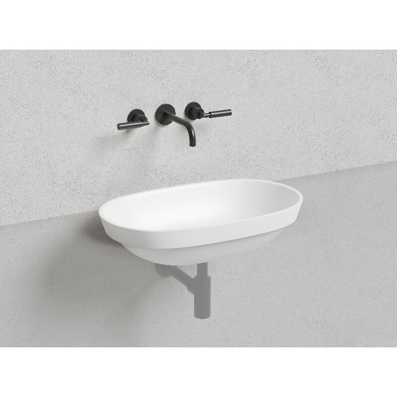 Изображение товара Раковина Salini Marea 01, 1802101GF, 65 см, из искусственного камня S-Sense, цвет белый глянцевый, покраска по RAL полностью