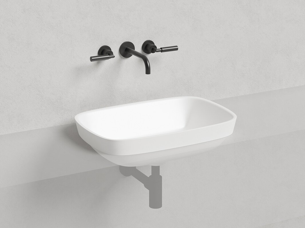 Изображение товара Раковина Salini Marea 02, 1802202MF, 60 см, из искусственного камня S-Stone, цвет белый матовый, покраска по RAL полностью