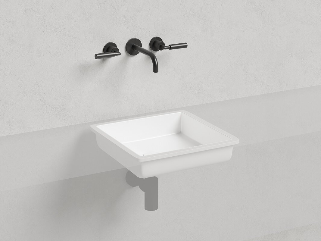 Изображение товара Раковина Salini Marea 07, 1802207MF, 45 см, из искусственного камня S-Stone, цвет белый матовый, покраска по RAL полностью