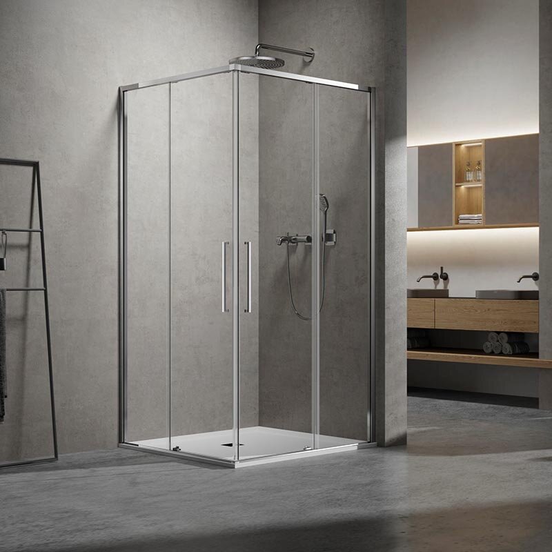 Изображение товара Душевой уголок Vincea Slim VSS-6SL8010CL, 100 x 80 см, стекло прозрачное, профиль хром