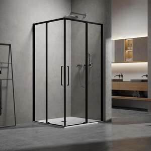 Изображение товара Душевой уголок Vincea Slim VSS-6SL9010CLB, 100 x 90 см, стекло прозрачное, профиль черный