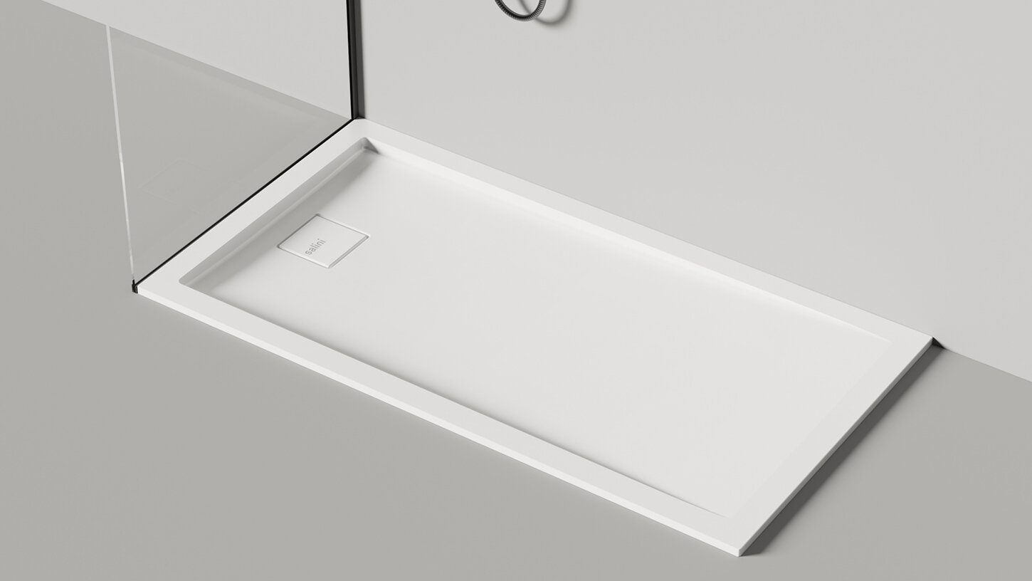 Изображение товара Душевой поддон Salini Capri 120211GF, 150 x 80 см, прямоугольный, из искусственного камня S-Sense, цвет белый, покраска по RAL полностью