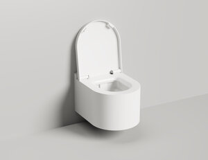 Изображение товара Подвесной унитаз Salini Gemelli 240121KMF, безободковый, крышка микролифт из искусственного камня S-Stone, цвет белый матовый, покраска по RAL полностью