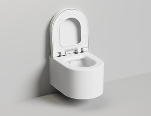 Изображение товара Подвесной унитаз Salini Gemelli 240121KSMF, безободковый, крышка микролифт из искусственного камня S-Stone, цвет белый матовый, покраска по RAL полностью