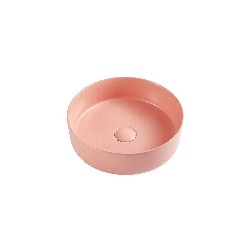 Изображение товара Раковина D&K Matrix DT1391504, 35.5 см, розовая из фарфора