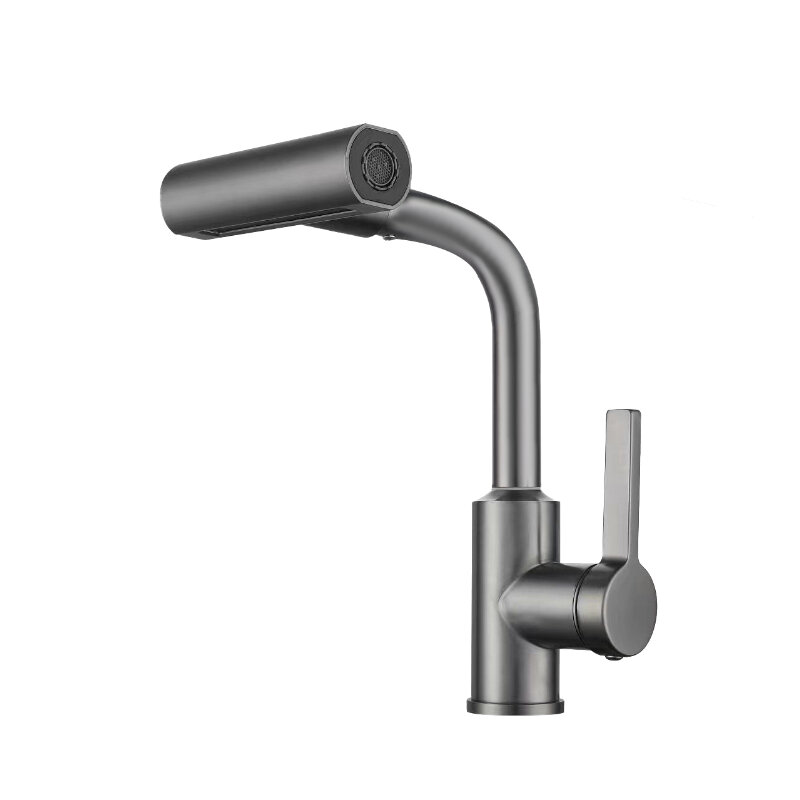 Изображение товара Смеситель для кухни Rush Tinos TI3732-17Grey с поворотной лейкой и цветом графит