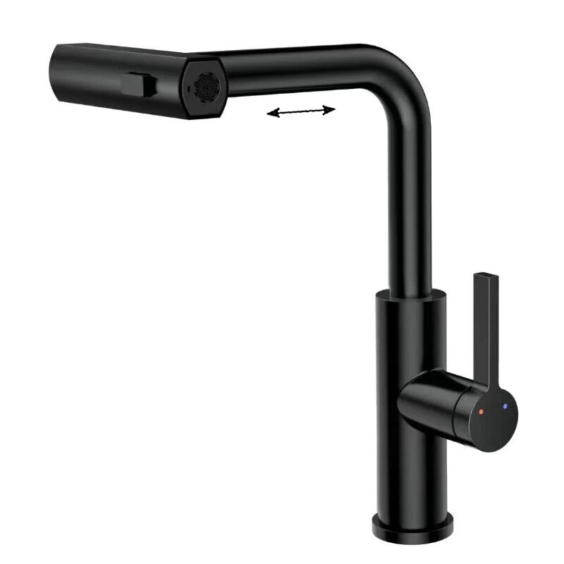 Изображение товара Смеситель для кухни Rush Tinos TI3732-18Black с вытягиваемым изливом и высоким поворотным изливом