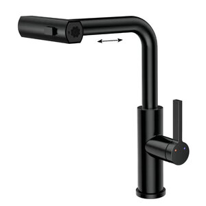 Изображение товара Смеситель Rush Tinos TI3732-18Black, для кухонной мойки, с вытягиваемым изливом, цвет черный матовый