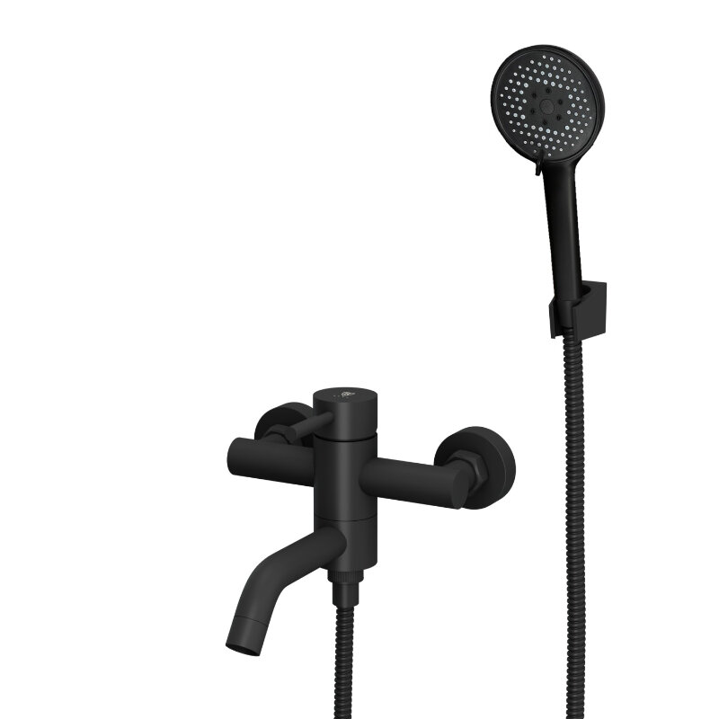 Изображение товара Смеситель Rush Melos SUS1101-44Black для ванны и душа с коротким изливом