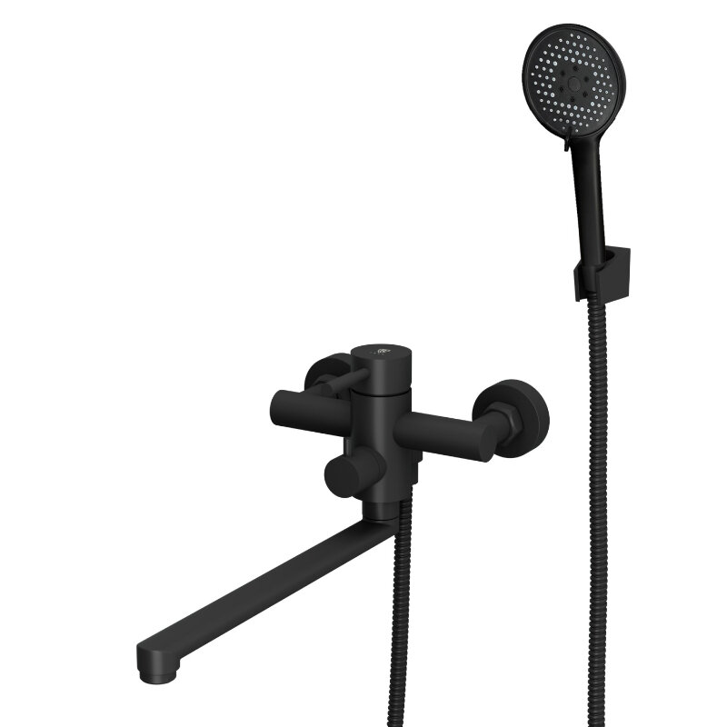 Изображение товара Смеситель Rush Melos SUS1101-51Black, для ванны и душа, цвет черный Изображение товара Смеситель Rush Melos SUS1101-51Black, для ванны и душа, цвет черный