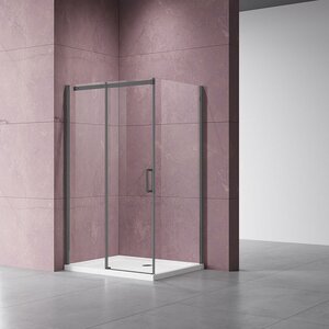 Изображение товара Душевой уголок Vincea Dice VSR-4D1016CLGM, 160 х 100 см, стекло прозрачное, профиль вороненая сталь