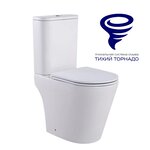 Унитаз-компакт Prato Рим CO–6095A, безободковый, крышка микролифт, смыв Торнадо, белый - фото 1