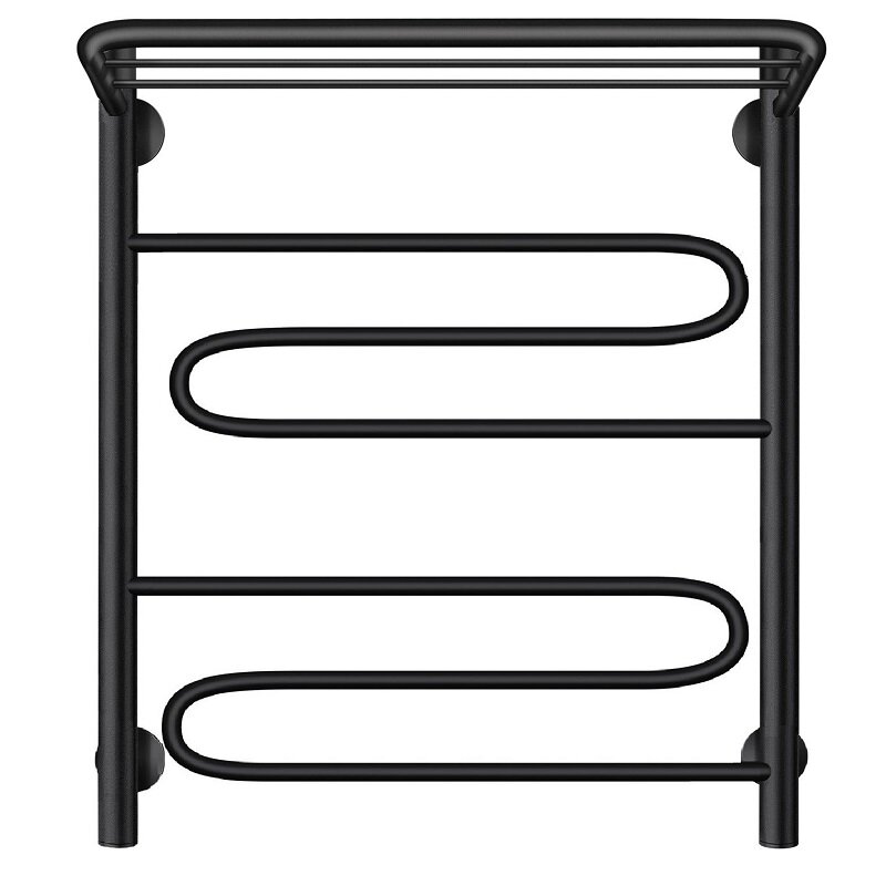 Изображение товара Полотенцесушитель водяной Secado Валенсия 1 СП, 4673739223918, ширина 50 см, высота 60 см, с полкой, черный матовый