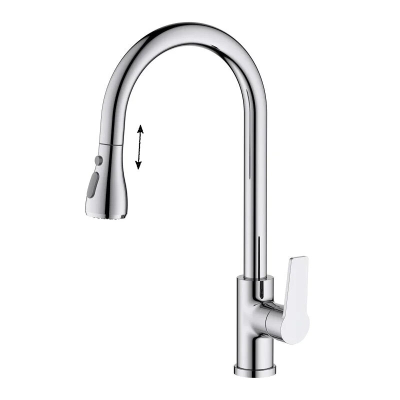 Изображение товара Смеситель для кухонной мойки Aquatek Лугано AQ1784CR с вытяжным изливом хром