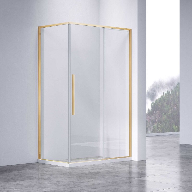 Изображение товара Душевой уголок Vincea Slim-N VSR-4SN9013CLG, 130 х 90 см, стекло прозрачное, профиль золото брашированное