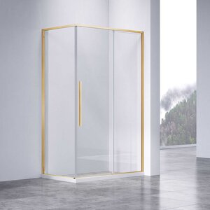Изображение товара Душевой уголок Vincea Slim-N VSR-4SN9013CLG, 130 х 90 см, стекло прозрачное, профиль золото брашированное
