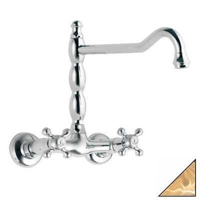 Изображение товара Смеситель Bandini Antica 541920KO06 для кухни, ручки крестик Antica, хром/золото